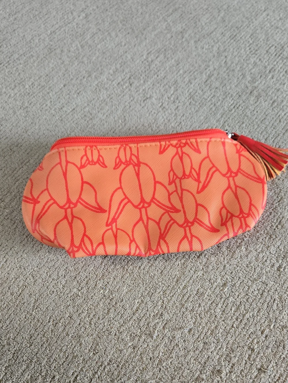 Manaola Peach & Coral Floral Zip Pouch